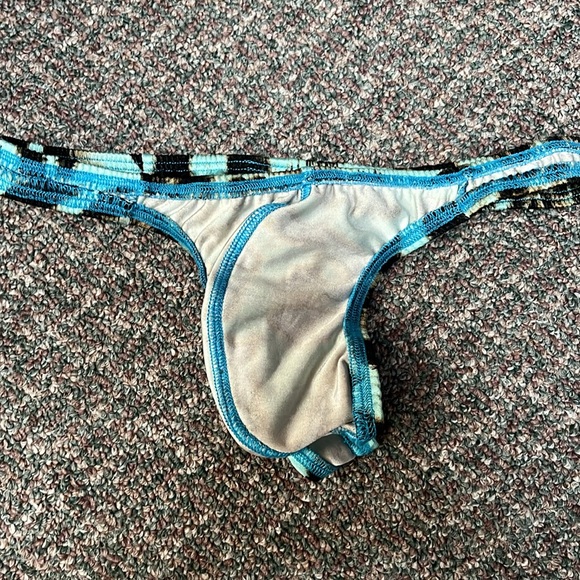 Handmade Men thong leopard blue - Picture 3 of 3